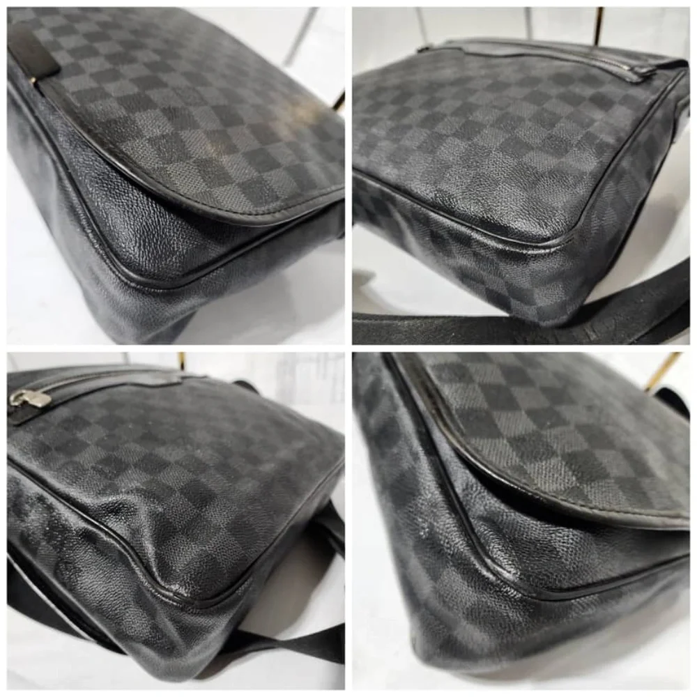 Authentic Louis Vuitton Damier Graphite Renzo Messenger Bag Grey/Black - Picture 8 of 14